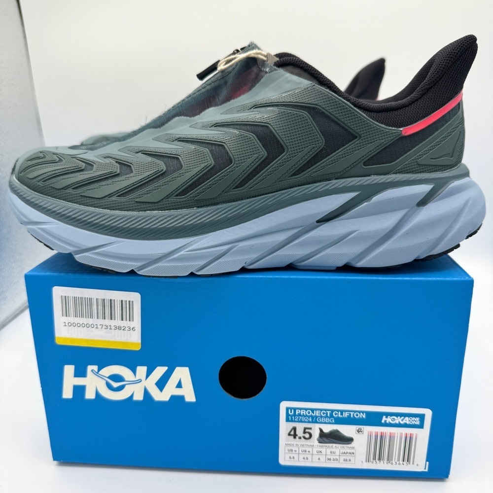 NWT Hoka Project Clifton Unisex Shoes - Lead / Navy Goblin GBBG Blue